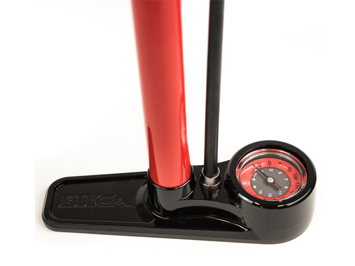 Silca Pista Floor Pump - Red for High Pressure - Road - Image 5