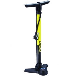 BBB AirBoost Steel Floor Pump - Black/Yellow for High Pressure - Road
